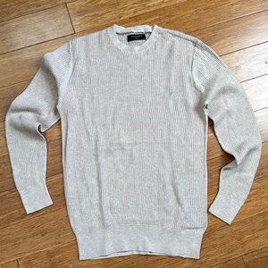 NEW ALL SAINTS Knit Sweater Taupe 100% cotton sz XS